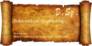 Dobrovics Szabolcs névjegykártya